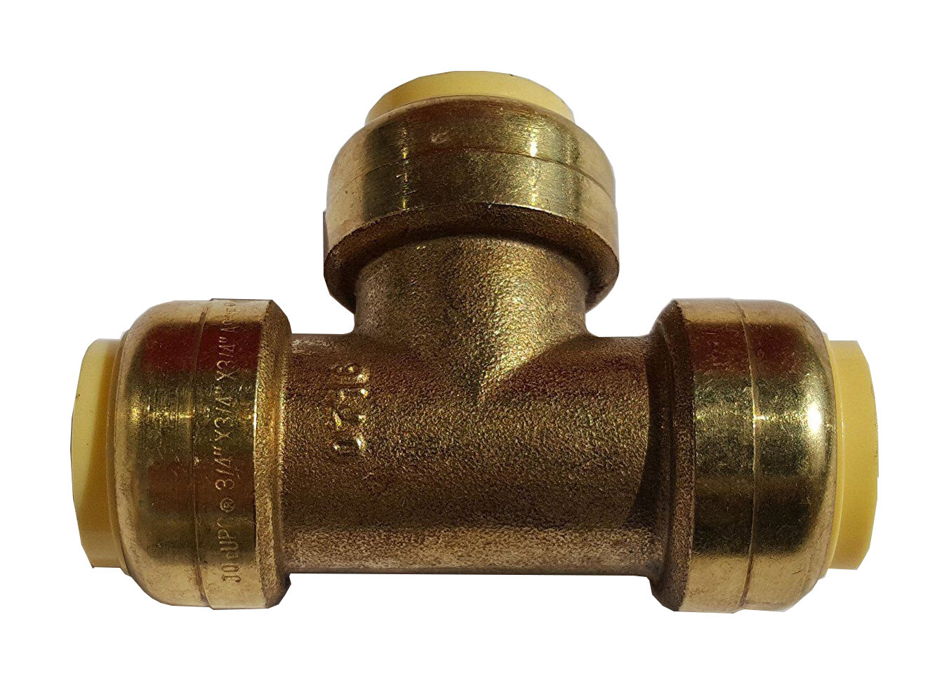 3/4" PUSH FIT TEES (10 PIECES) - LEAD FREE BRASS 3/4 X 3/4 X 3/4