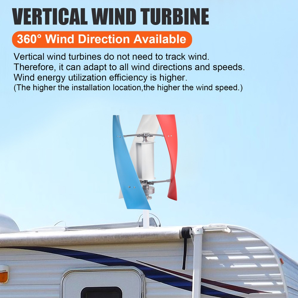 3000W 12V Vertical Axis Power Boost Wind Turbine Generator w/ Controller US