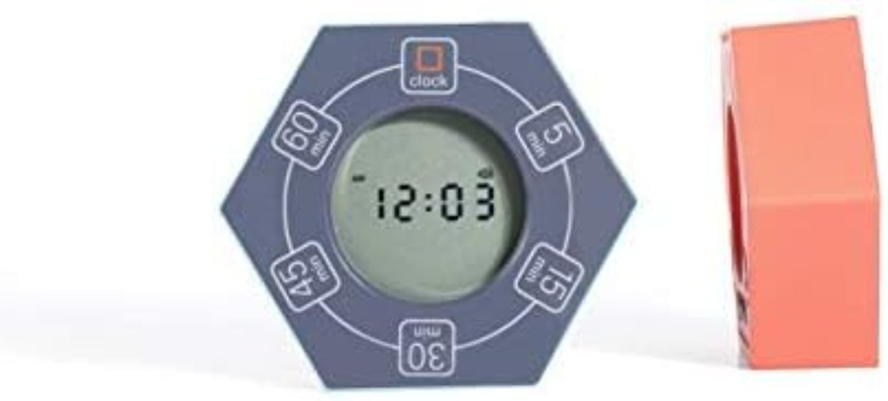Modern Rotating Productivity Clock - White