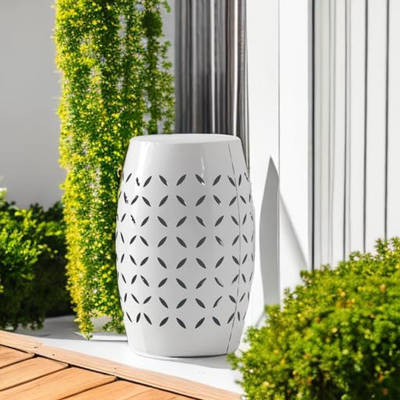 Lilac Outdoor 12" Iron Side Table, White