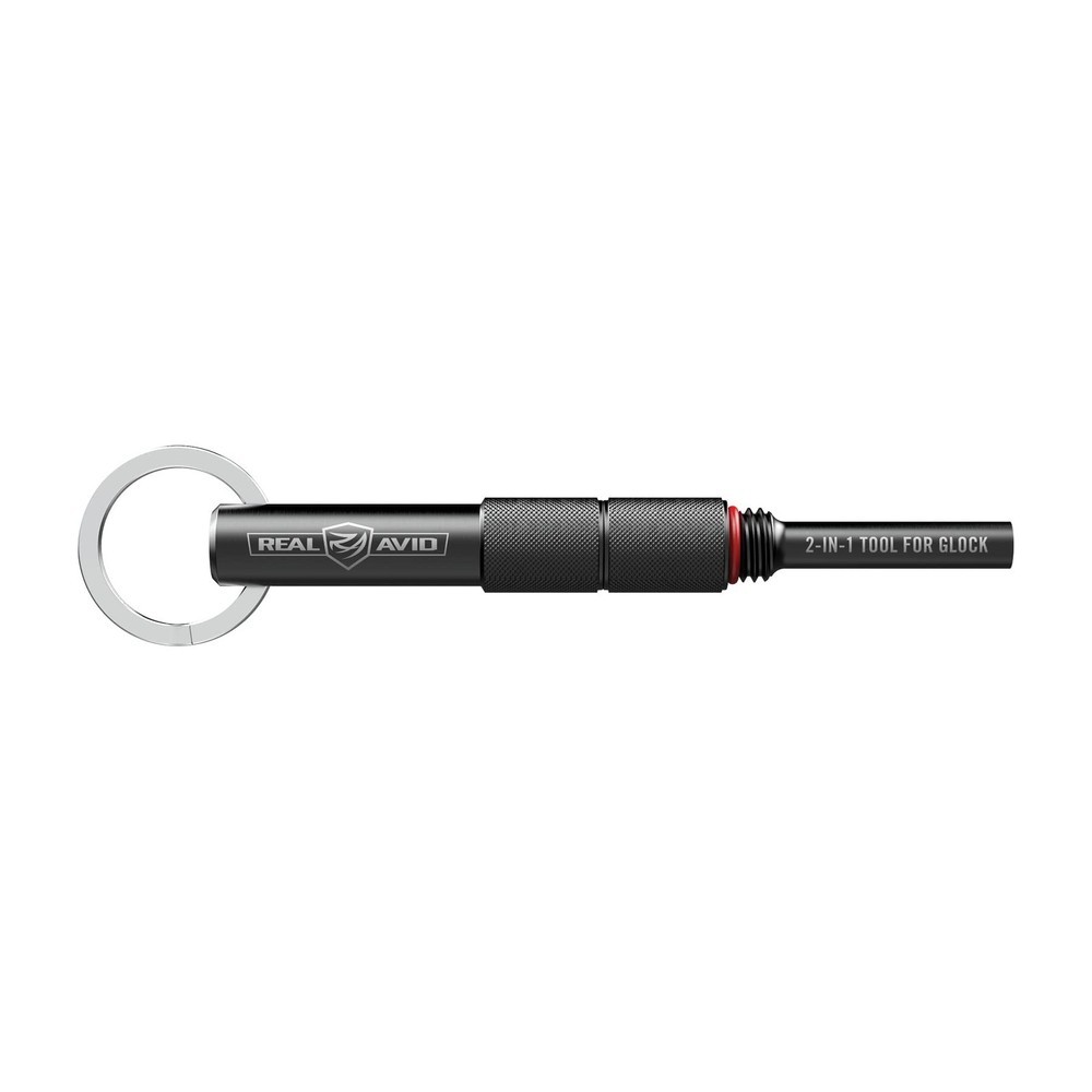 Real Avid 2-in-1 Tool for Glock Handguns, Includes Front Sight & Black