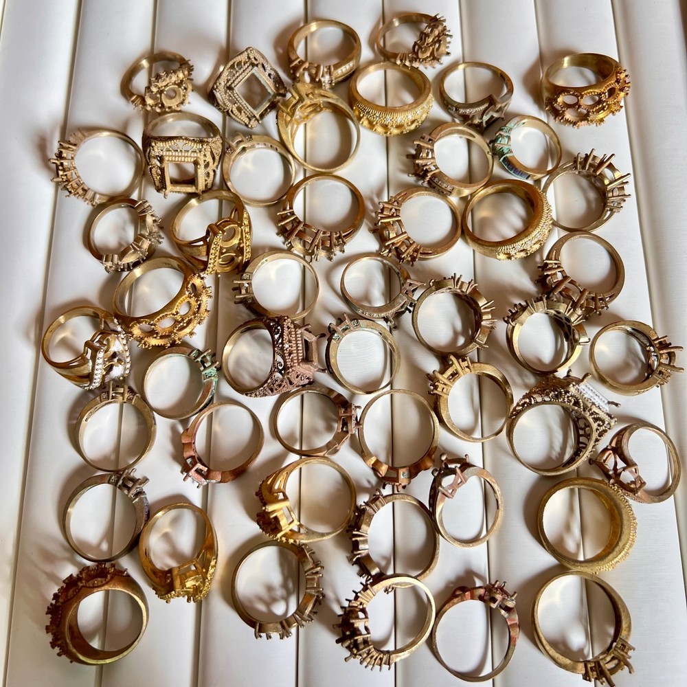 Brass Ring Blank Prong Setting Empty Base DIY Jewelry Crystal Gem Mount