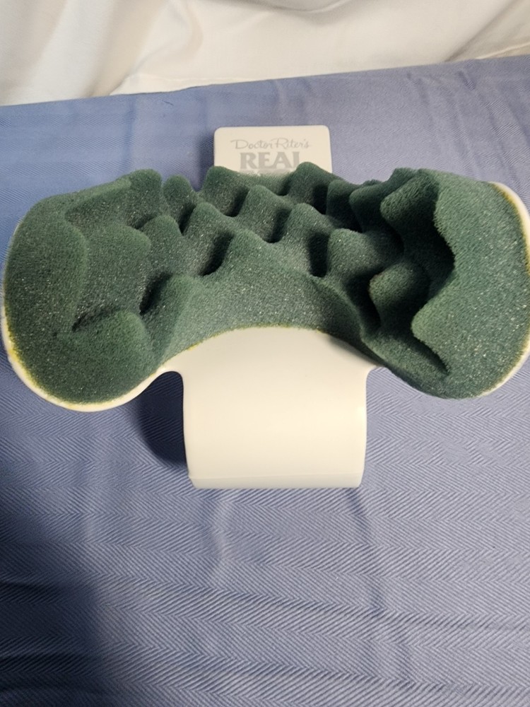 Dr Riter’s Real Ease Neck Shoulder Relaxer Cervical Support Traction EUC Green