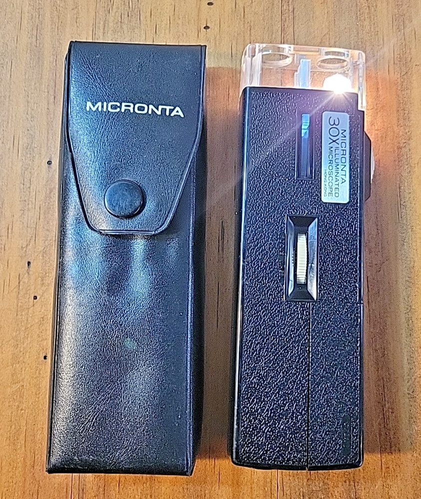 Vintage Micronta Lighted 30X Microscope w/Case