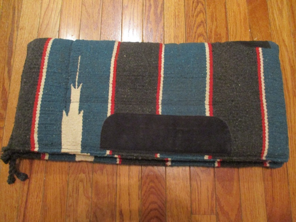 THICK TEAL & BLACK PONY WESTERN SADDLE PAD 23'' X 23''