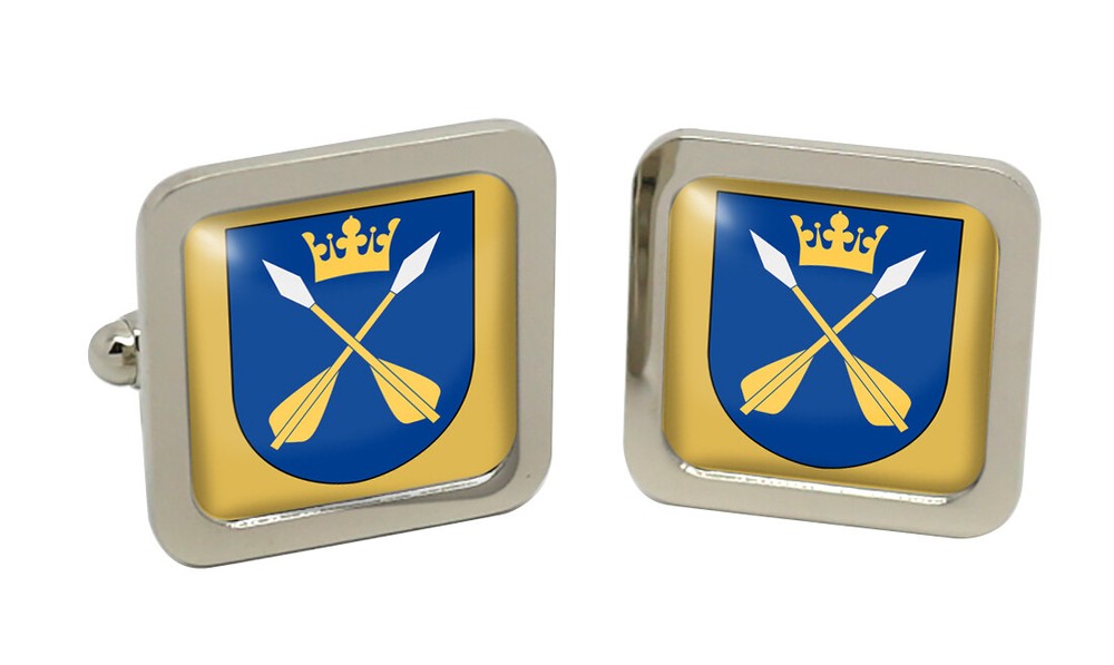 Dalarna (Sweden) Square Cufflink in Chrome Box