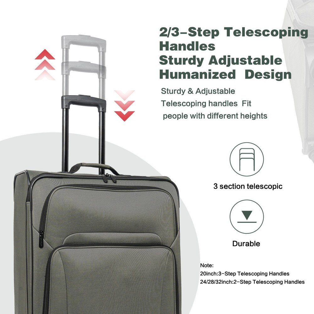 SoftshellLuggage Expandable 3 Piece Set Suitcase