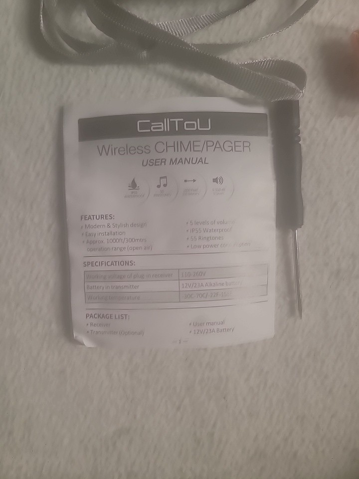 CallToU Wireless Chime/pager With Pulse Oximeter