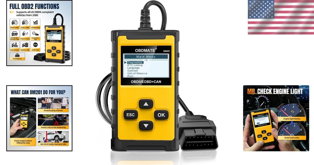 Compact OM201 Check Engine Code Reader: Your Essential OBDII Diagnostic Partner