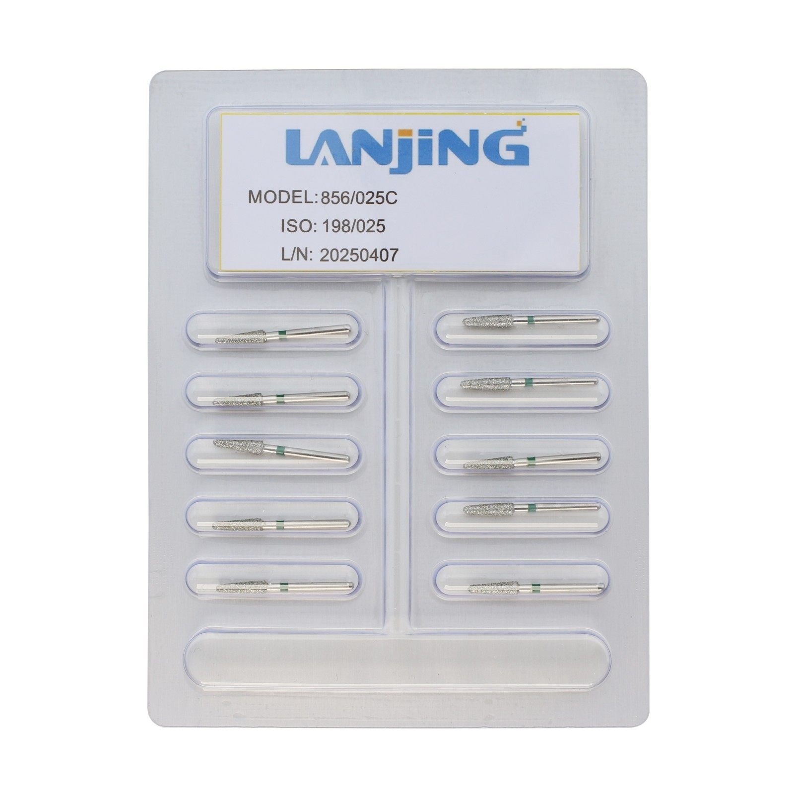 Dental Diamond Burs Round End Taper Diamond Bur Coarse Fine FG High Speed 856