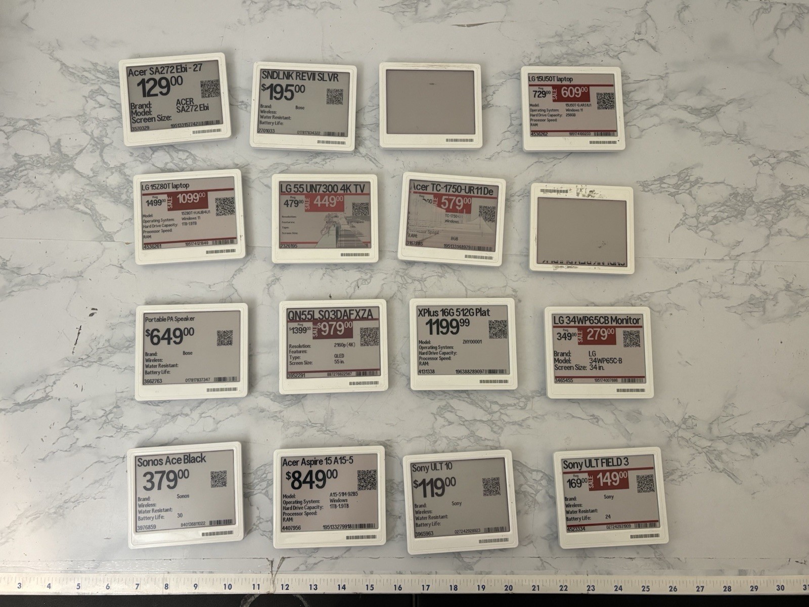 LOT OF 16 Electronic Shelf Price Labels Altierre ETAG210E4 4X3 Inch