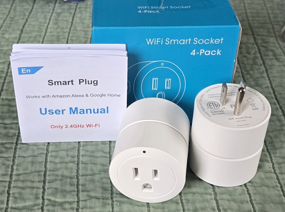 Intertek 4Pack WiFi Smart Plug Socket Outlet  ControlAlexa Google YX-WS01 2.4 G