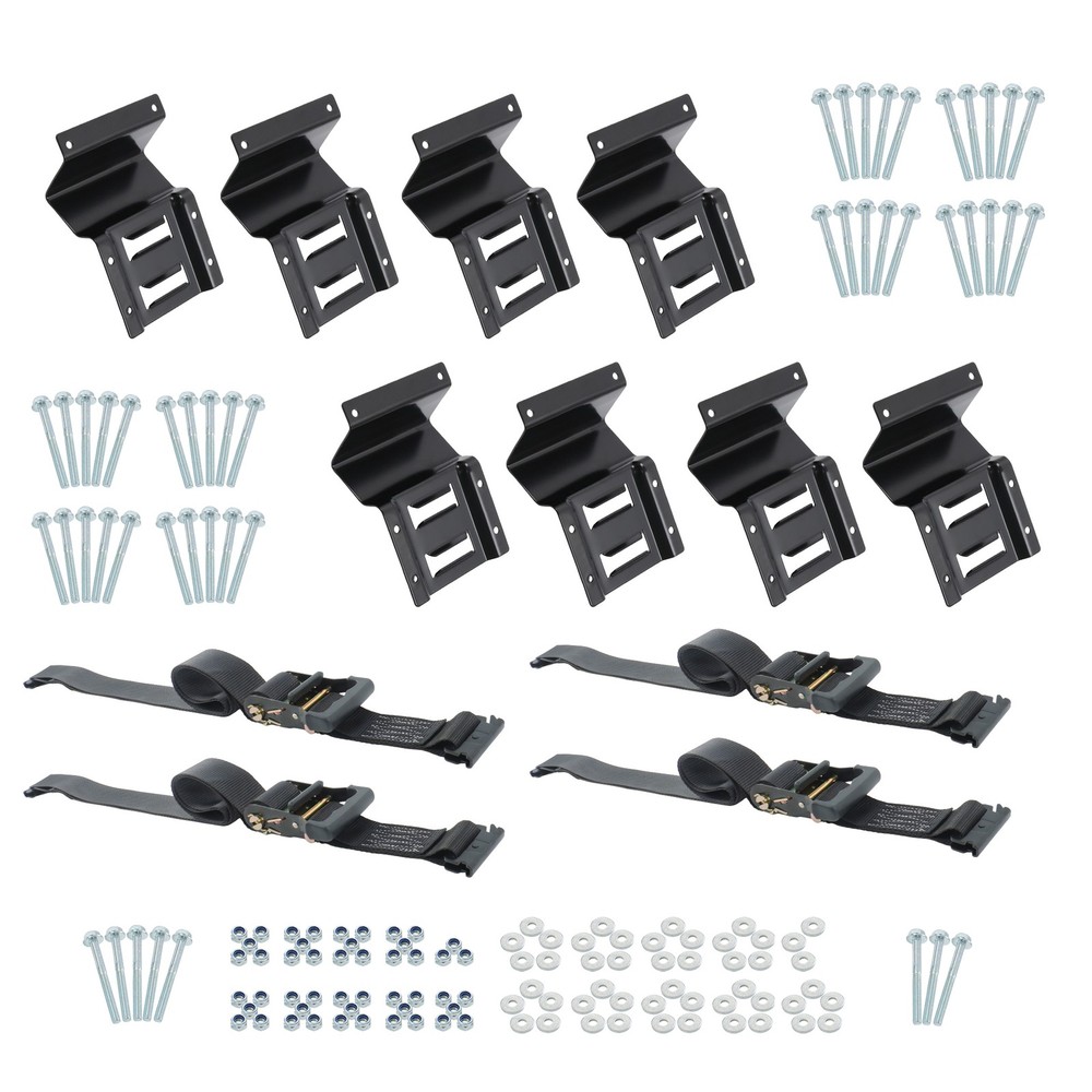 Complete E Track Securement Kit 2 Black Wheel Chocks 2x 9ft Straps Bag For Van