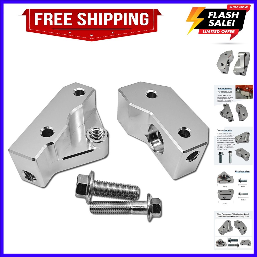 Knock Sensor and Hardnesses Relocation Bracket Kit for GM LS Gen 3 Engines LS...