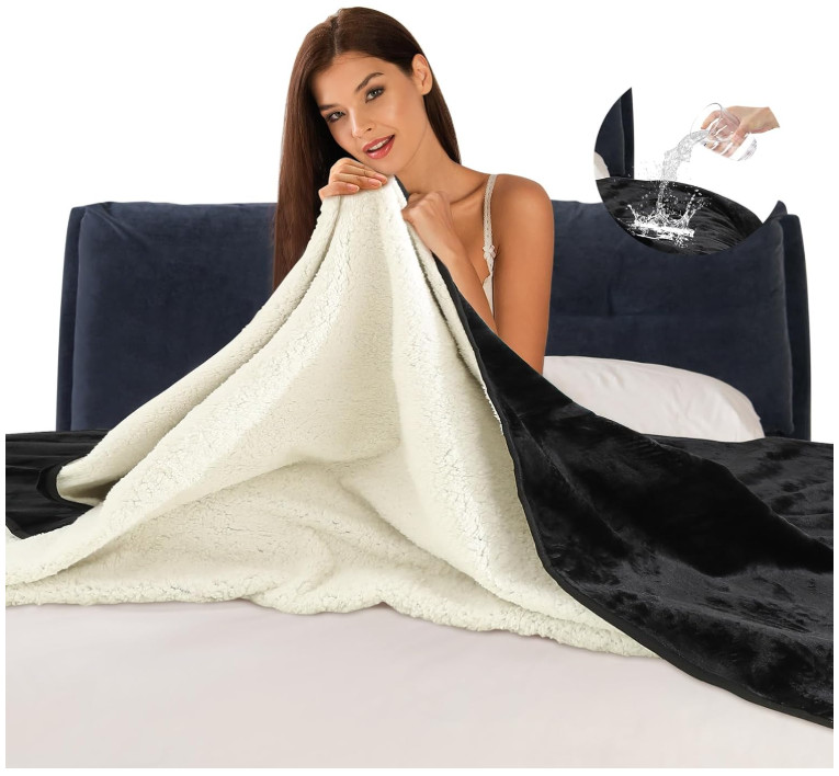 Love Blank Waterproof Bed Blanket Waterproof Blanket for Bed Splash 3 Layer Ligh