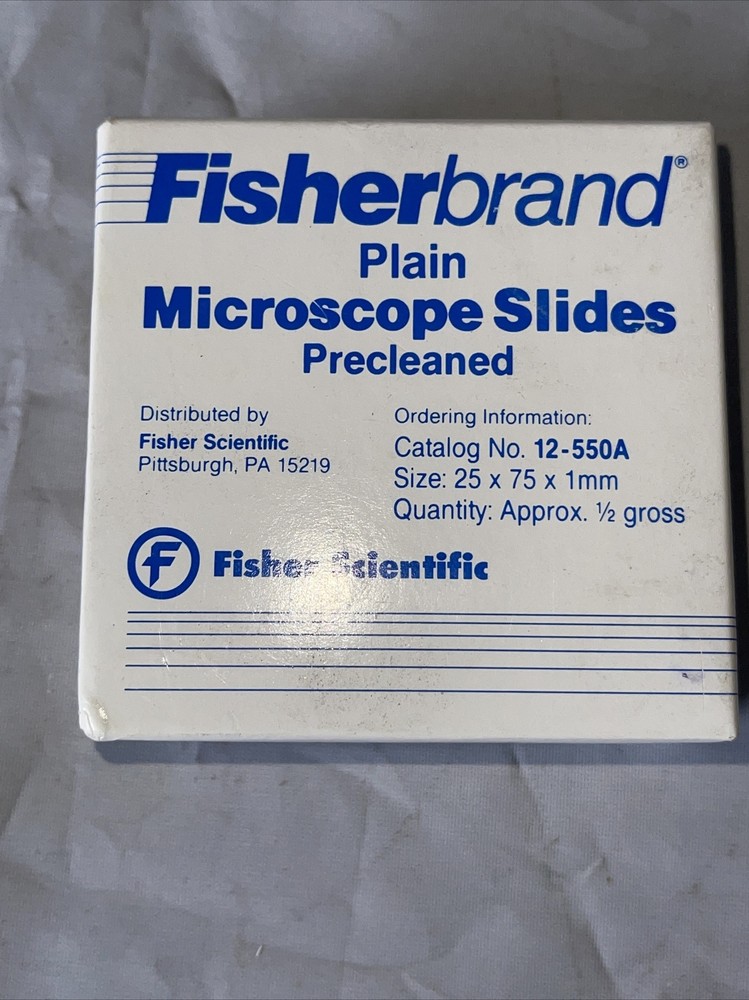 72 Pack - Fisher Scientific Precleaned Plain Microscope Slides 12-550-A3