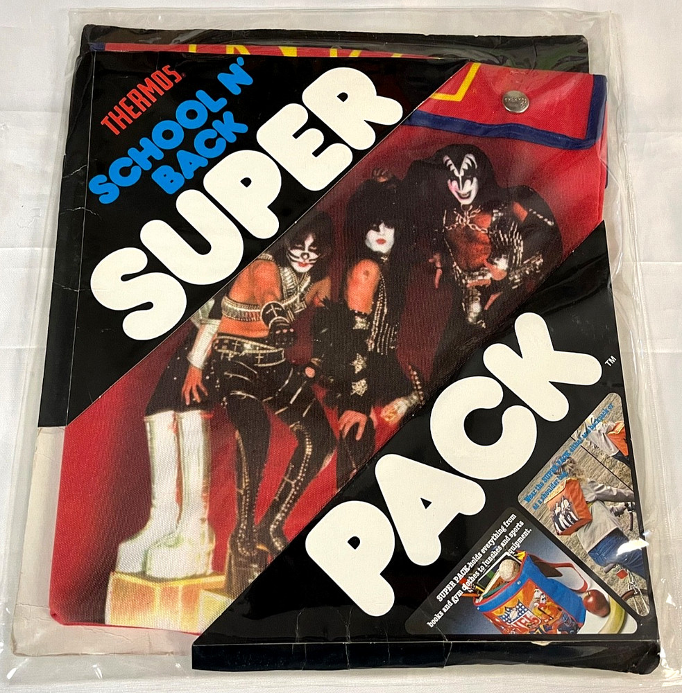 KISS Backpack 1977 Thermos Super Pack Re-Sealed Vintage Kiss Aucoin Memorabilia