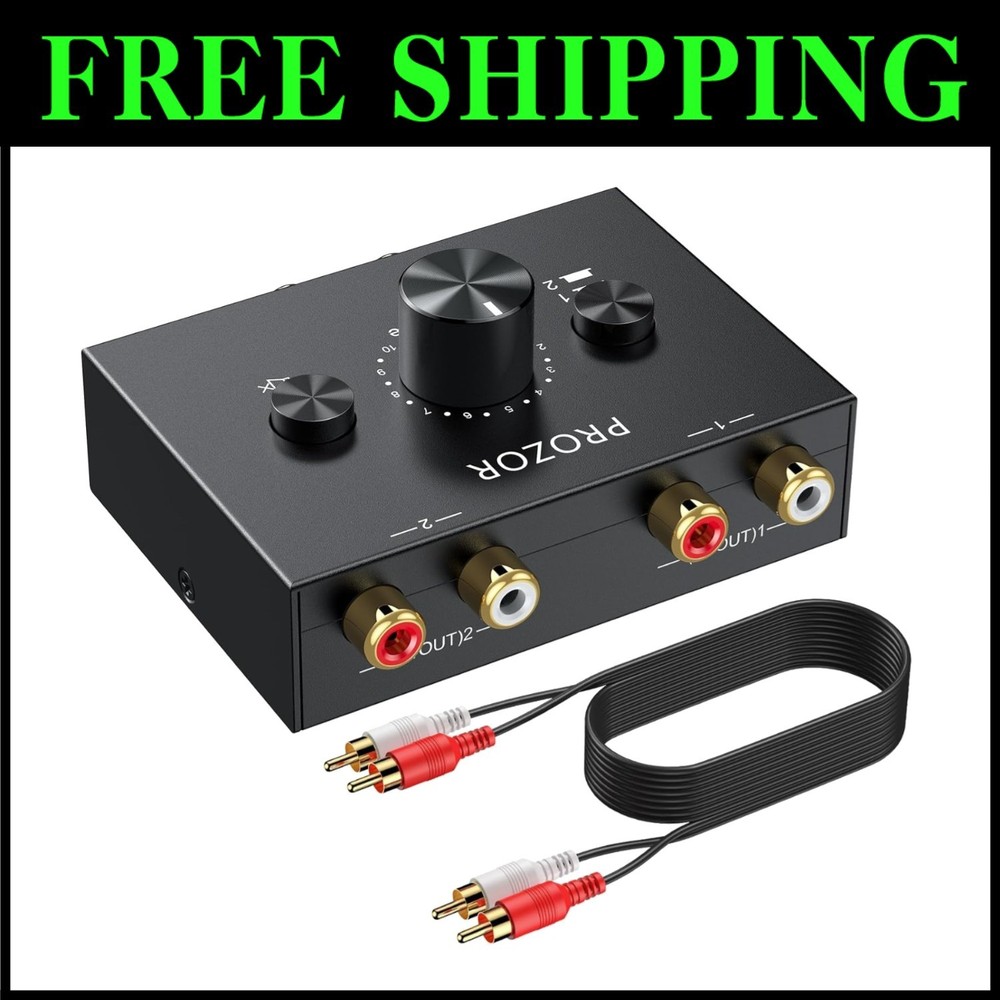 RCA Stereo Audio Switcher - 2 Way Splitter=