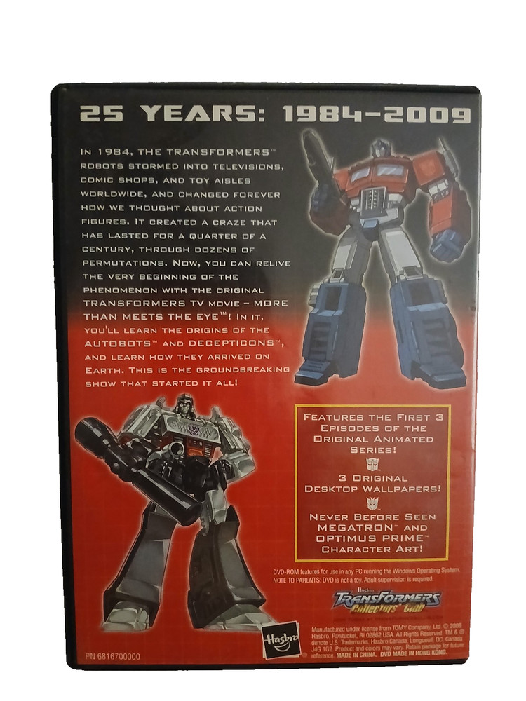 Transformers 25th Anniversary Special Edition dvd