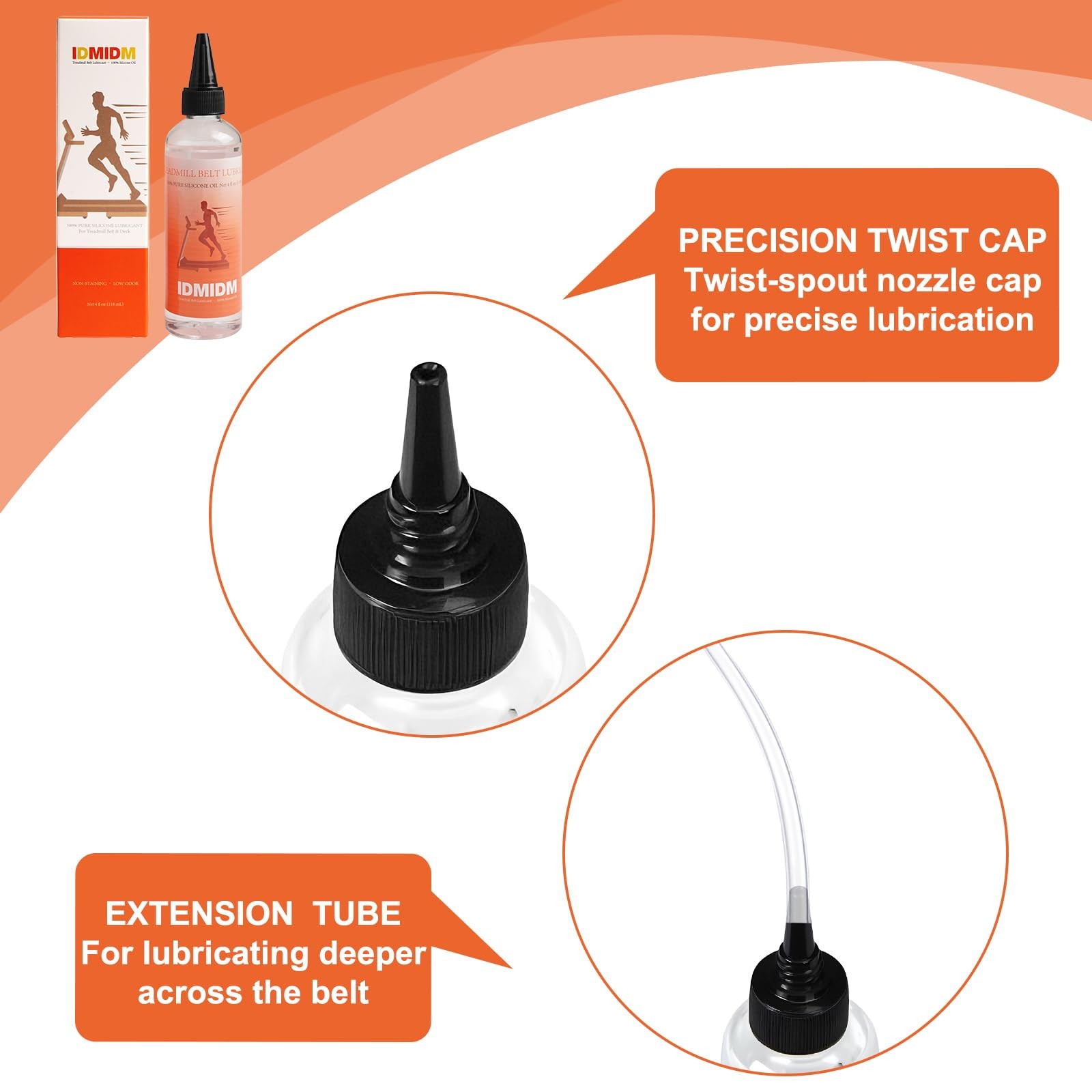 Treadmill Belt Lubricant, 100 Silicone Oil, 4 fl oz / 118 ml, Easy-Apply Nozz...