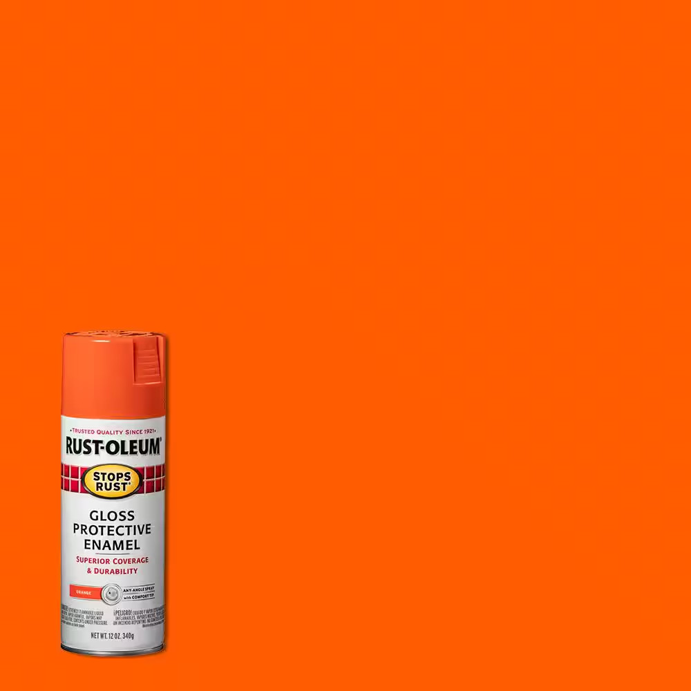 12 Oz. Protective Enamel Gloss Orange Spray Paint (6-Pack)