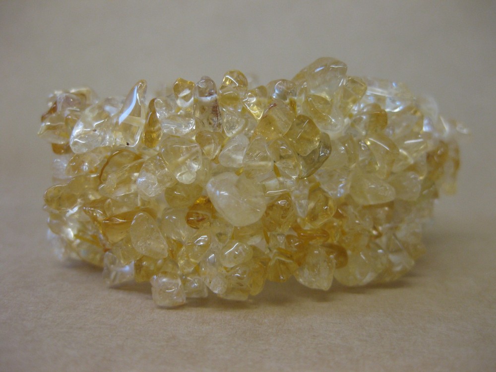 Citrine Crystal Beaded Bracelet ~ Stretch