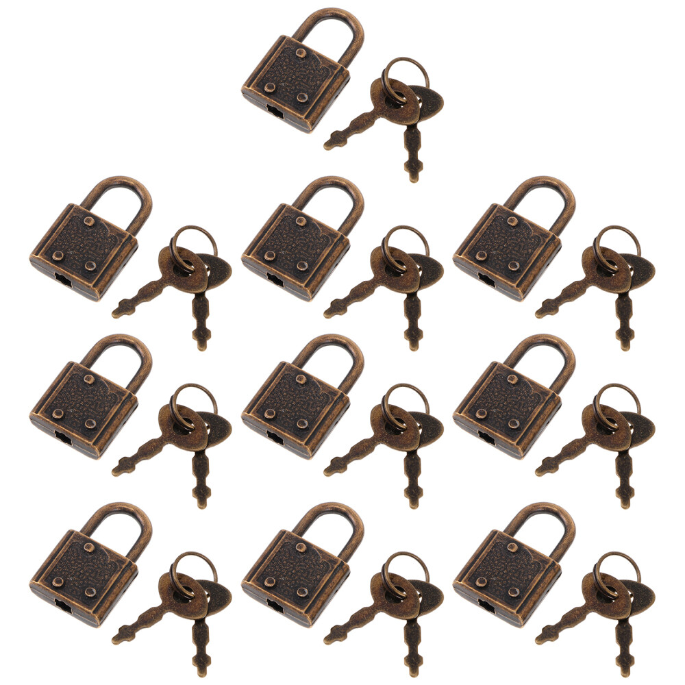 10Pcs Diary Book Padlocks Travel Lock Suitcase Padlock