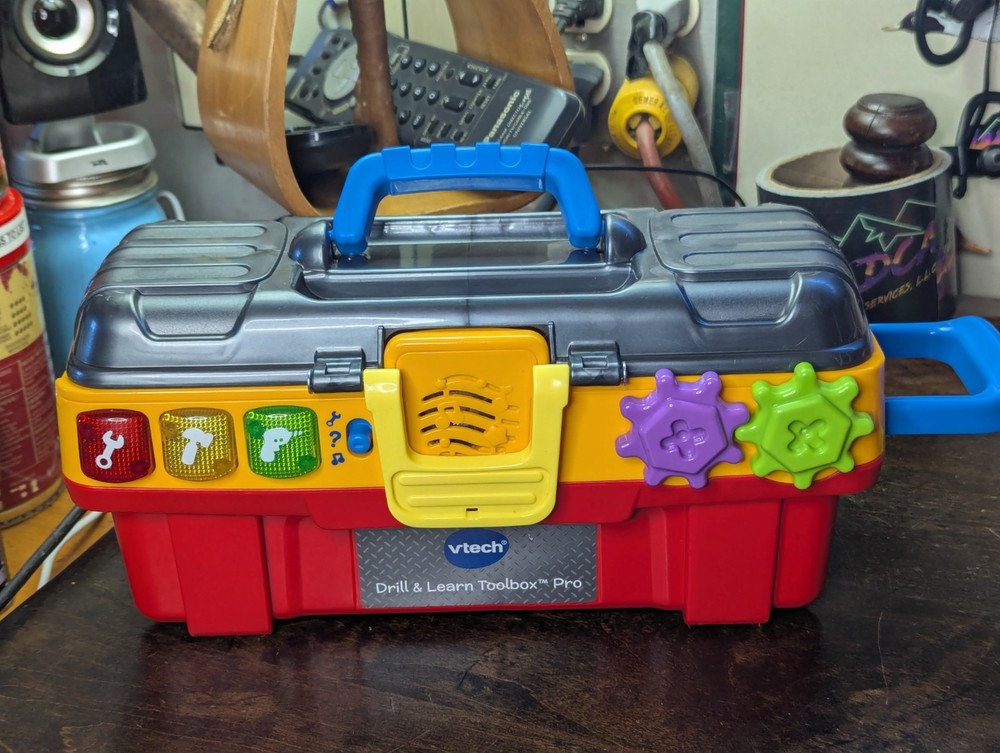 VTech Drill & Learn Toolbox Pro Toy BOX ONLY ~Educational Music Lights~ WORKS!