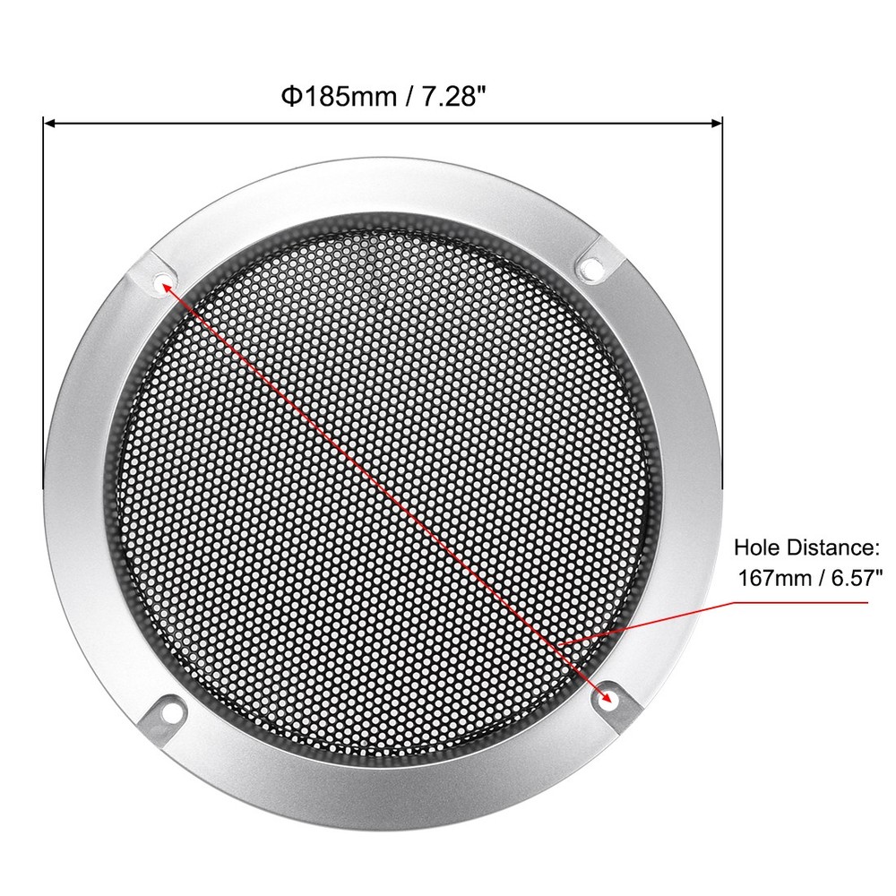 6.5" Mounting Hole Diagonal Speaker Grill Mesh Woofer Guard Protector Silver