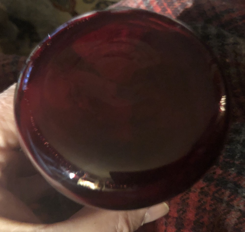 2 Vintage Ruby Red Glass Beakers