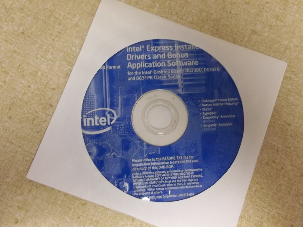 Intel Express Installer Drivers and Bonus Application Software DG33BU DG33FB