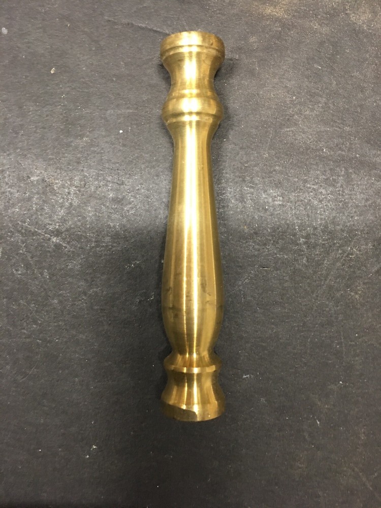 SOLID BRASS TURNED NECK / SPINDLE 4 1/8” Ht., THREADED  1 /8 IPS UNF BRASS