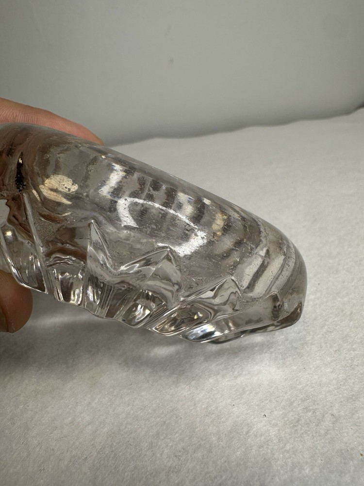 Vintage Clear Cut Glass Oval Open Salt Cellar