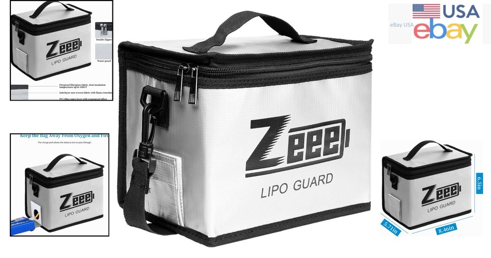 Durable Fireproof LiPo Battery Guard Bag for Safe Storage and Transporting Needs