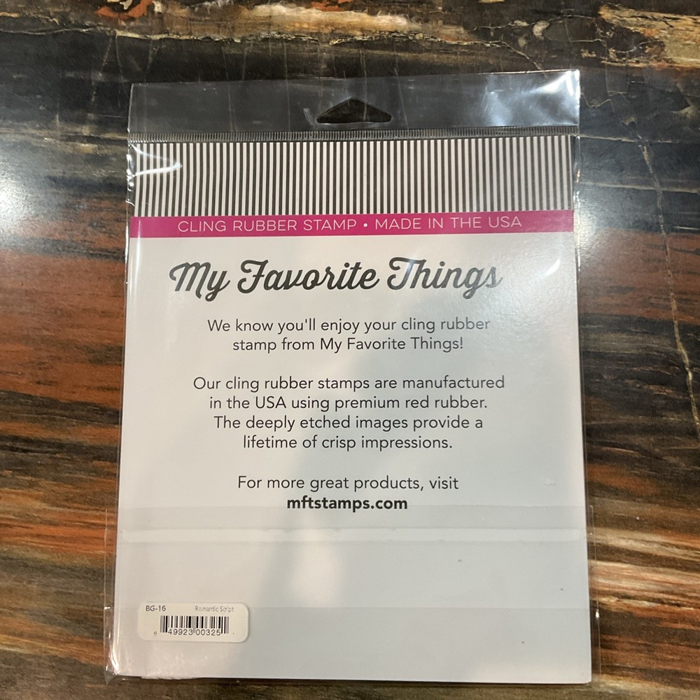 My Favorite Things Romantic Script Background Stamp NIP