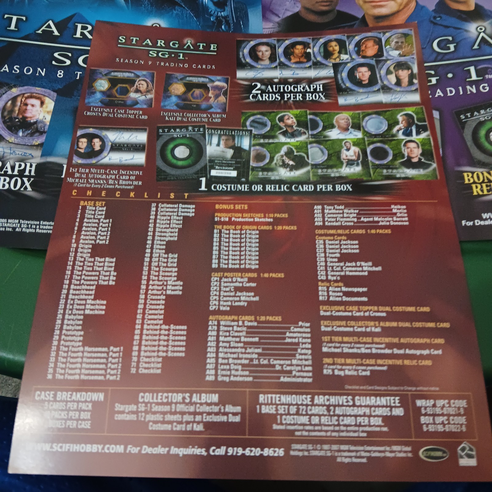 Stargate SG1 Promi Card Set Lot Of 5