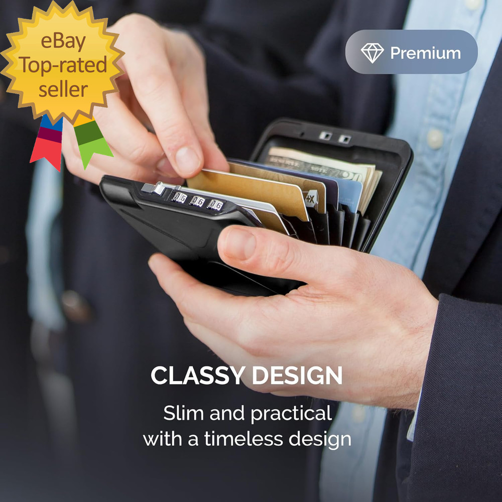 Aluminum Code Wallet Lockable with a 3 Digit Code RFID Protection against