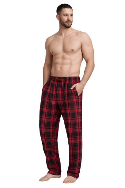 (4 Pack) Men's Cotton Knit Flannel Plaid Lounge Pajama Pants