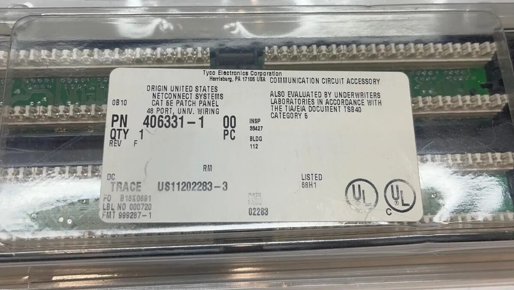 Tyco Electronics 406331-1 Netconnect Systems Cat 5e Patch Panel 48 Port *SALE*