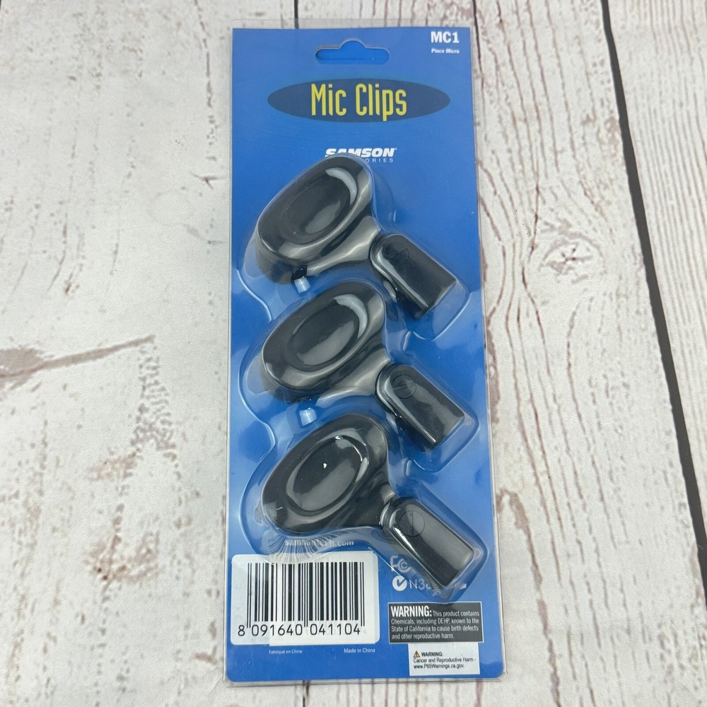 Samson Microphone Mic Clips Pack Heavy Duty 3-Pack New Clip Pack Unopened