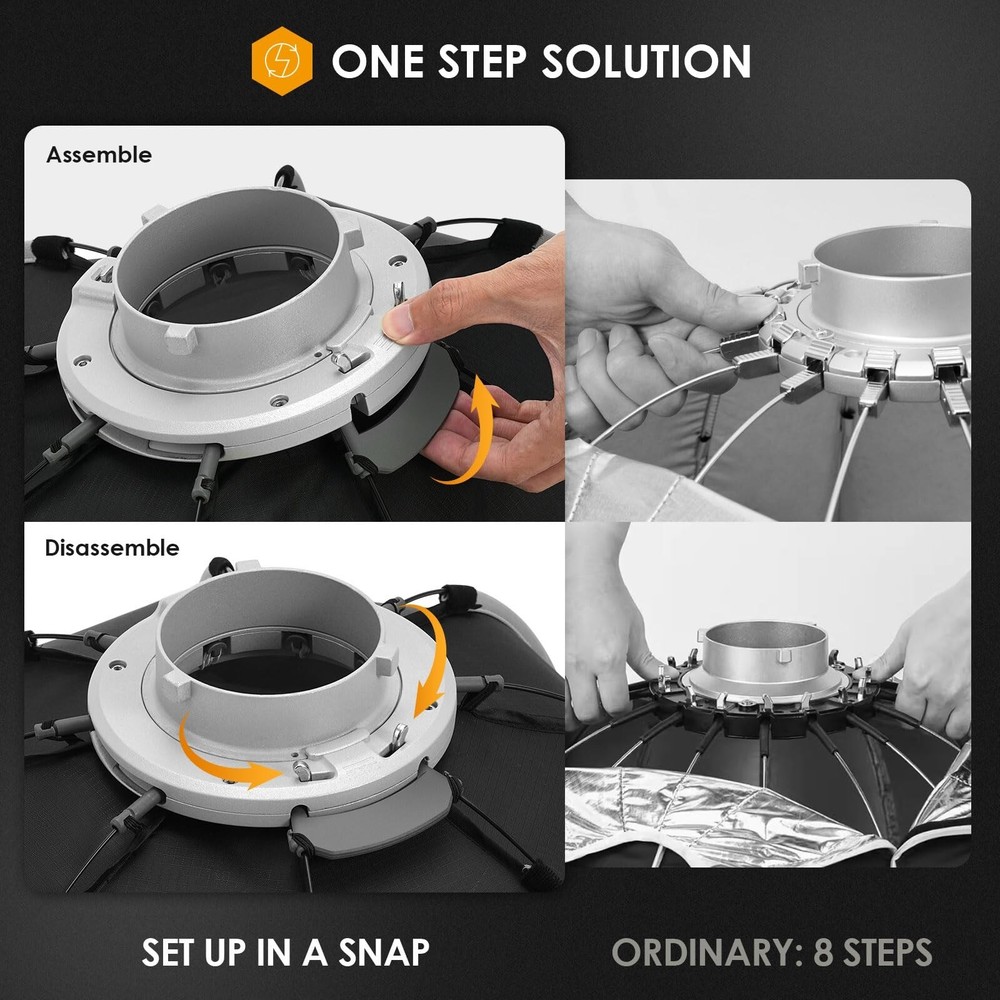 TARION Foldable Octagonal Softbox 35.4in(90cm): Quick 1-Step Setup Bowens Mou...