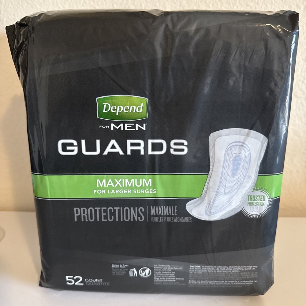 Depend Incontinence Guards for Men - 52 Pack Maximum Protection