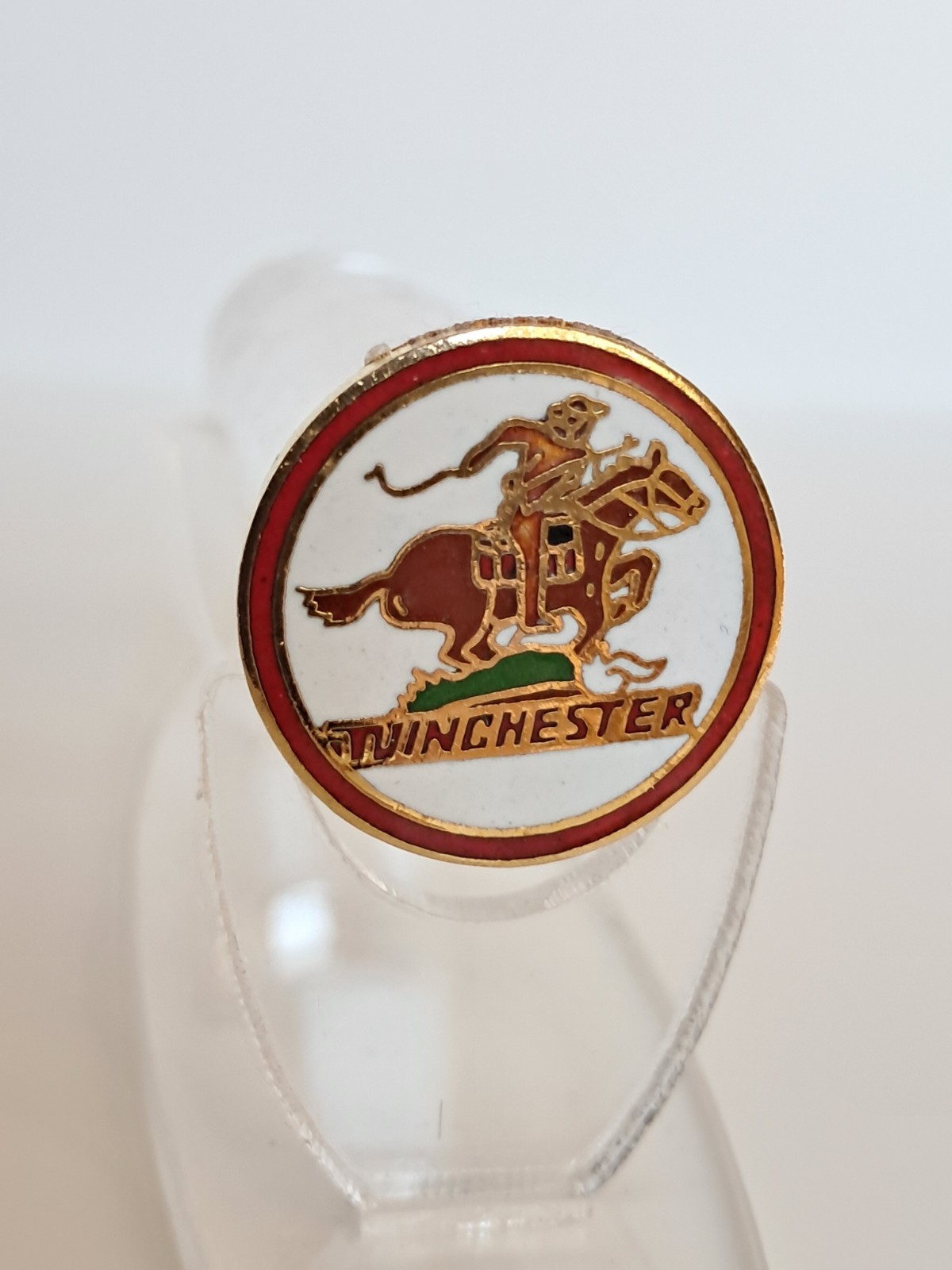 Handgun Firearm Gun Safe Shelf Display Rod - 7/8" Winchester Enamel Topper