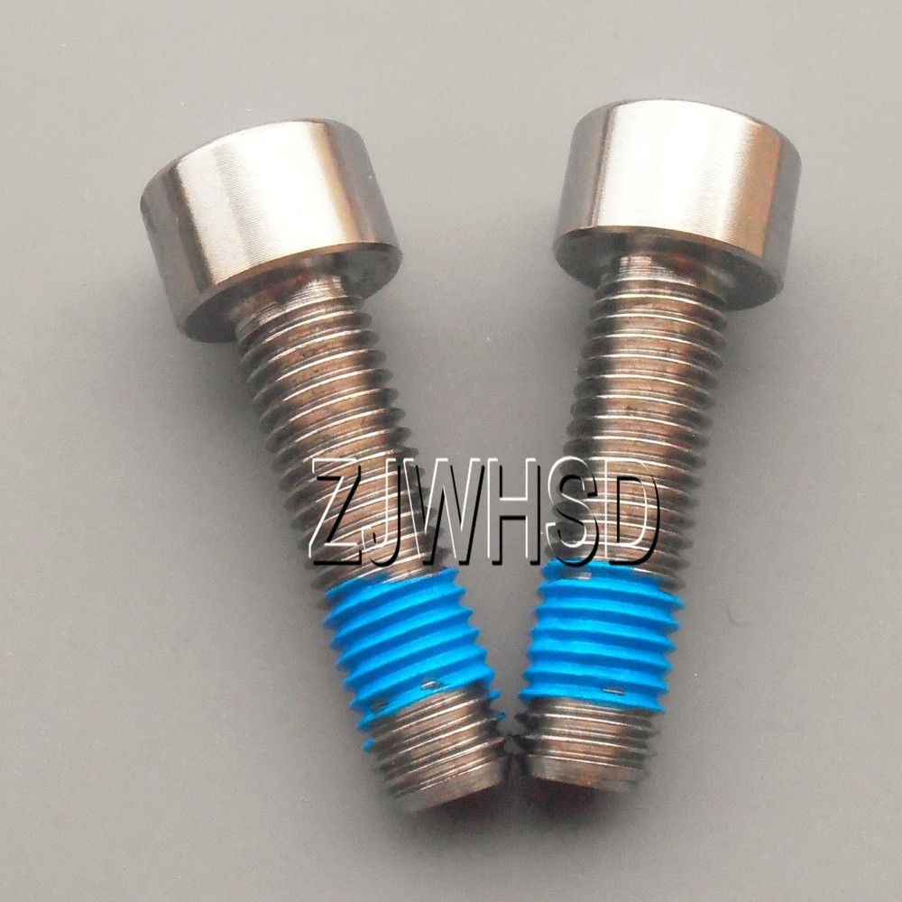 2pcs M7 x 25 Titanium Ti Screw Bolt Allen hex Socket Cap head with ThreadLocker
