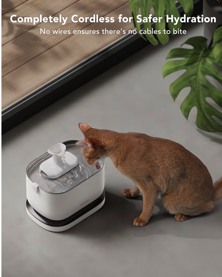 PETLIBRO Cat Water Fountain, Cordless Pet Water Fountain Battery Operated, 2.5L