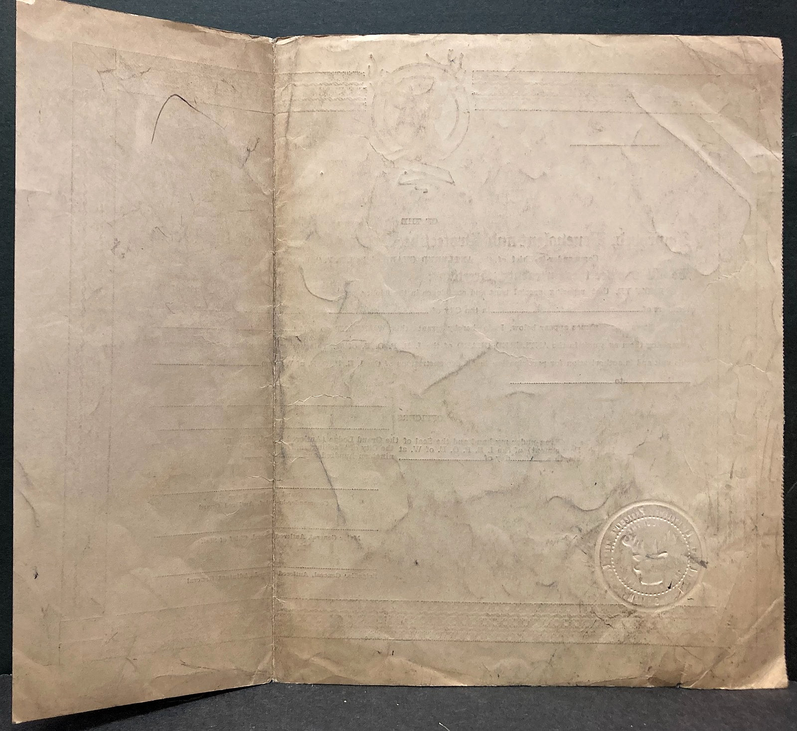 Vintage Pittsburgh~1947 African American Fraternal Certificate~Elks~IBPOE of W