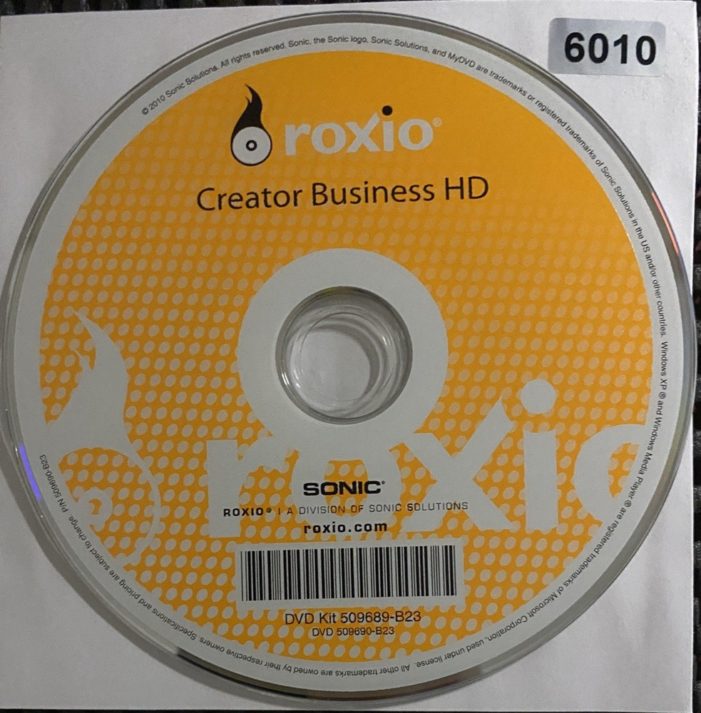 VINTAGE SOFTWARE | ROXIO CREATOR BUSINESS HD by SONIC