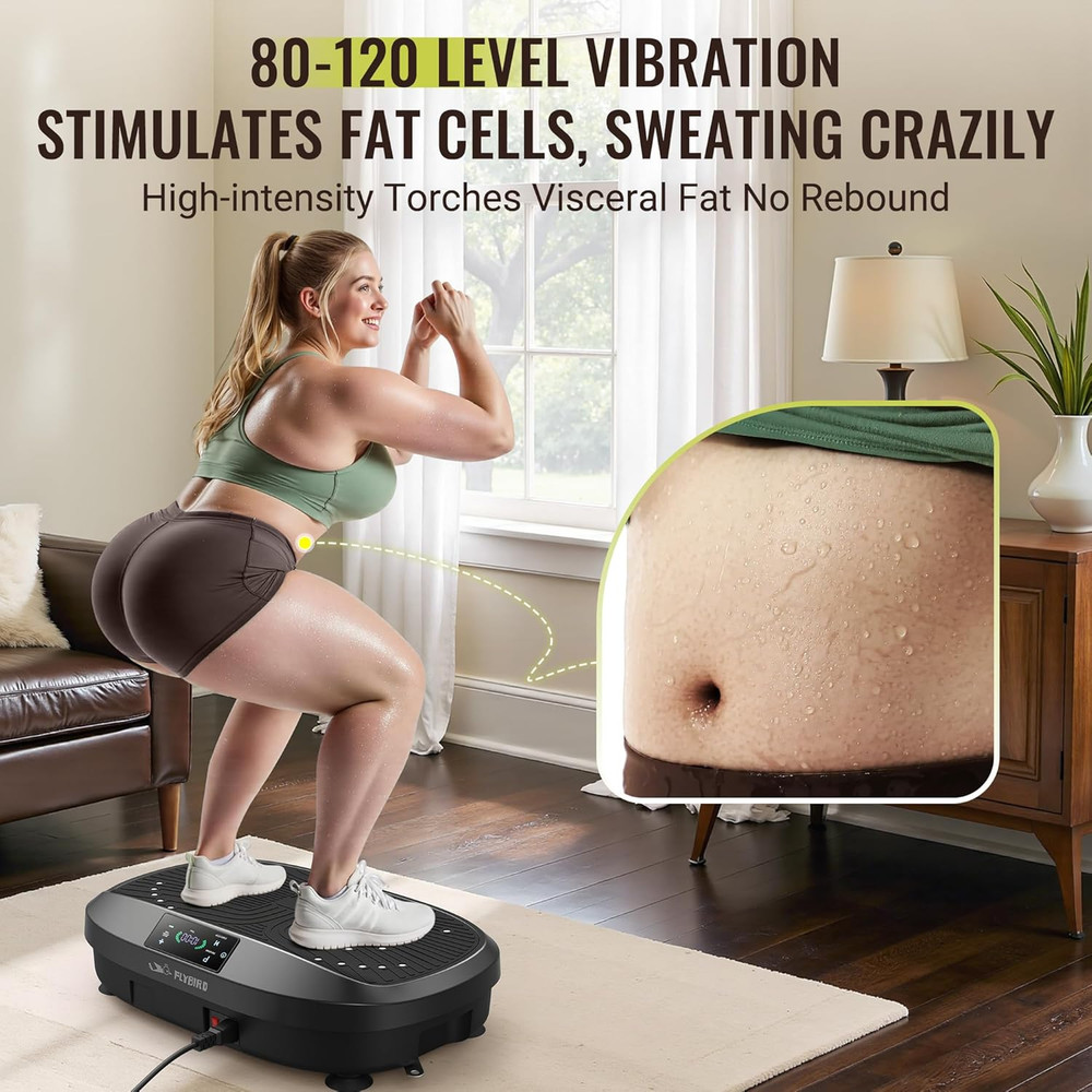 Vibration Plate Exercise Machine, Adjustable Speed High Intensity Vibration for