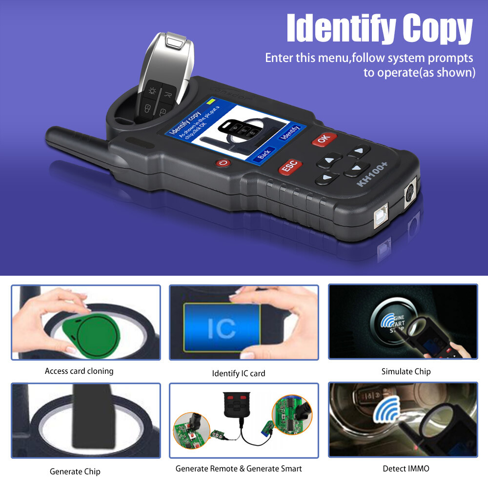 Lonsdor KH100+ Hand-Held Remote & Smart Key Programmer [Update Version of KH100]