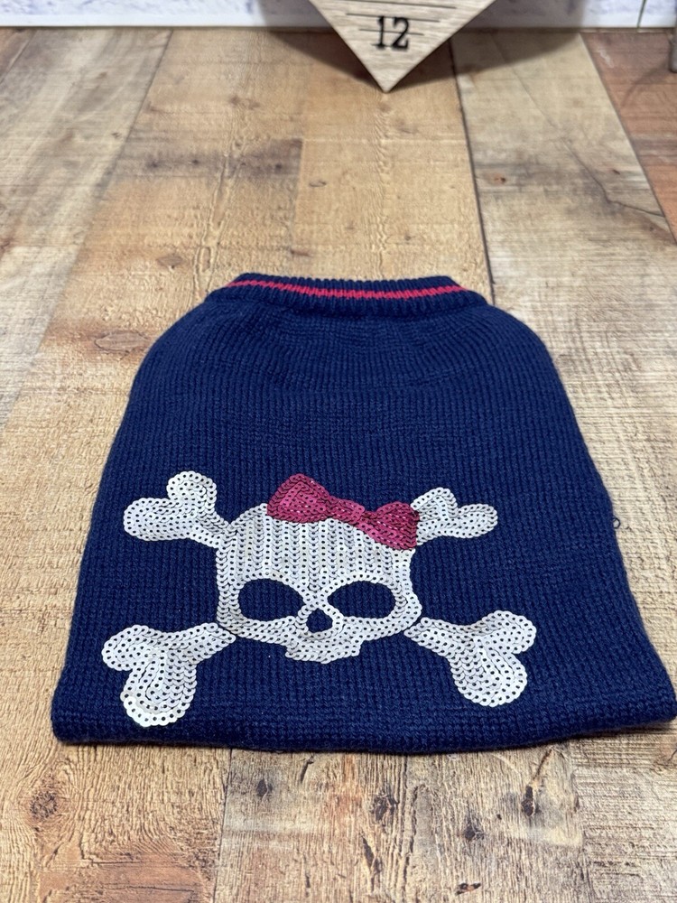 Top Paw Nwt Skull Crossbone Sequins Bling Size Large